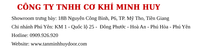 CÔNG TY TRÁCH NHIỆM HỮU HẠN CƠ KHÍ MINH HUY